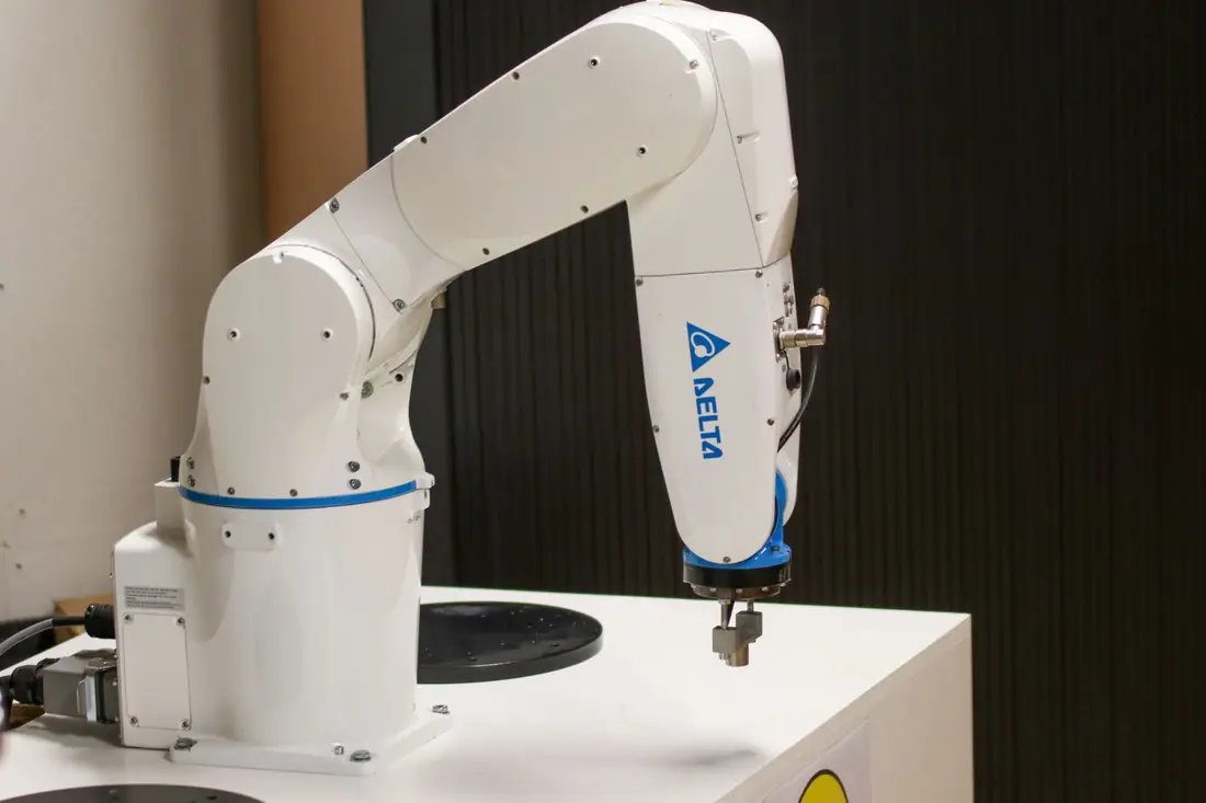 Industrial robotic arm at work