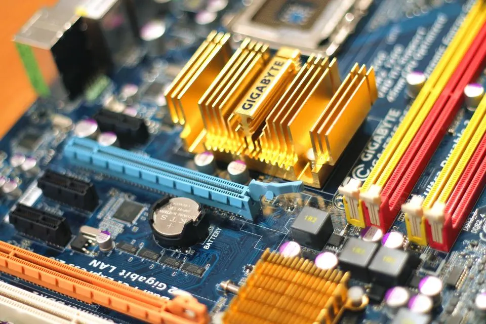 Close-up of a printed circuit board